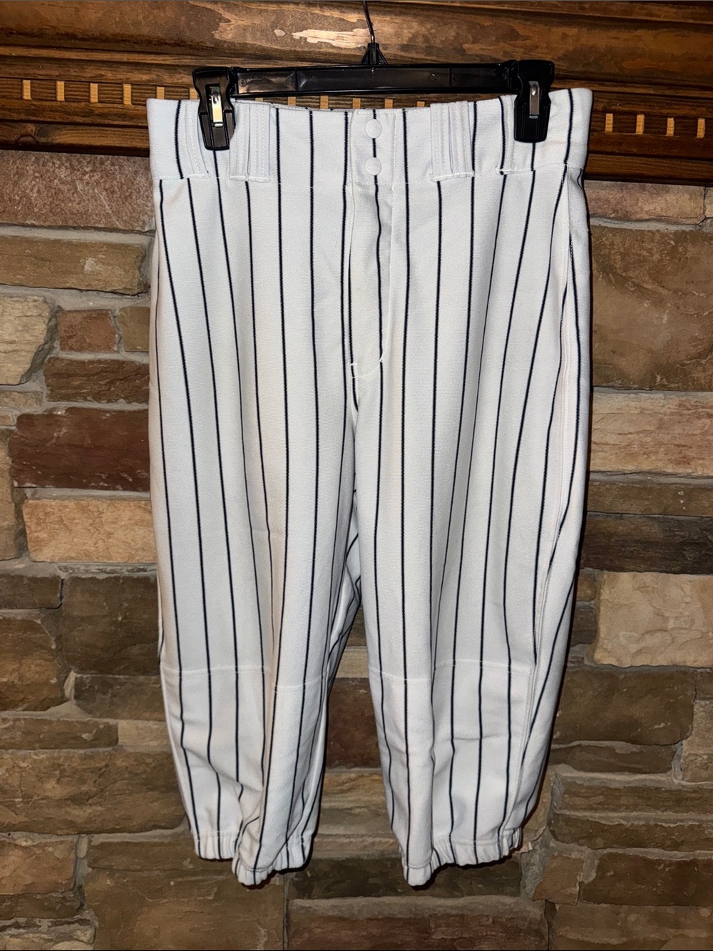 Men's White Pinstripe Baseball Trousers